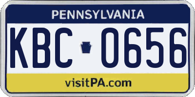 PA license plate KBC0656