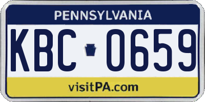 PA license plate KBC0659