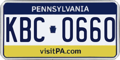 PA license plate KBC0660