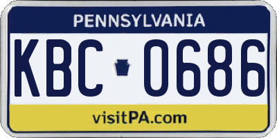 PA license plate KBC0686