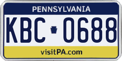 PA license plate KBC0688