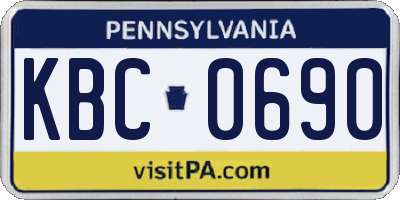 PA license plate KBC0690