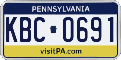 PA license plate KBC0691
