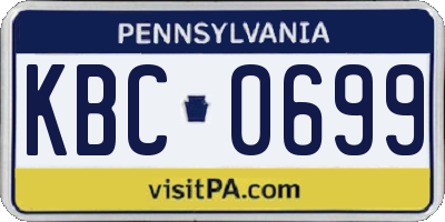 PA license plate KBC0699
