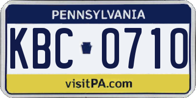 PA license plate KBC0710