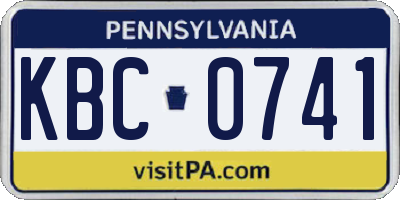 PA license plate KBC0741