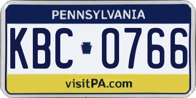 PA license plate KBC0766