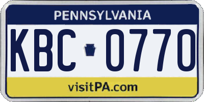 PA license plate KBC0770