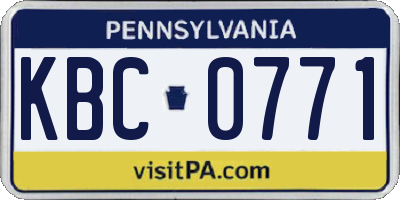 PA license plate KBC0771