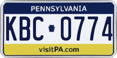 PA license plate KBC0774