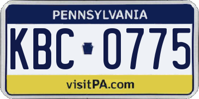 PA license plate KBC0775