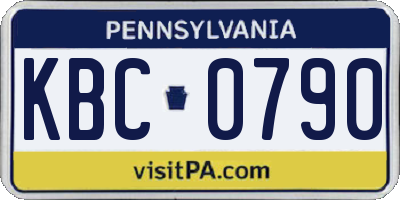 PA license plate KBC0790