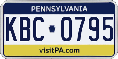 PA license plate KBC0795