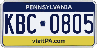 PA license plate KBC0805
