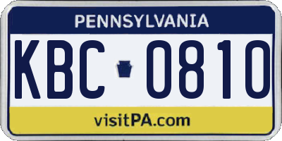 PA license plate KBC0810