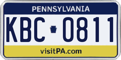 PA license plate KBC0811