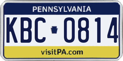 PA license plate KBC0814