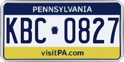 PA license plate KBC0827