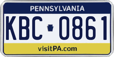 PA license plate KBC0861