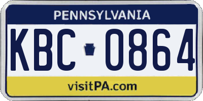 PA license plate KBC0864
