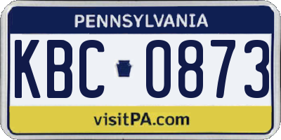 PA license plate KBC0873