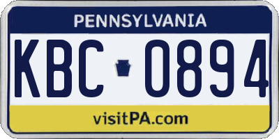 PA license plate KBC0894