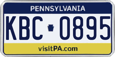 PA license plate KBC0895