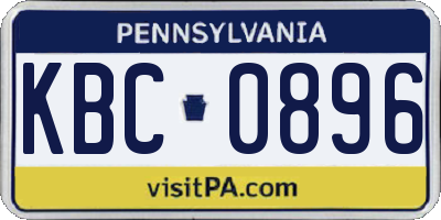 PA license plate KBC0896