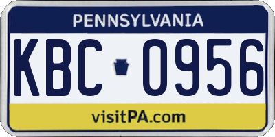 PA license plate KBC0956
