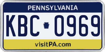 PA license plate KBC0969