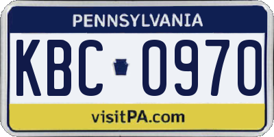 PA license plate KBC0970