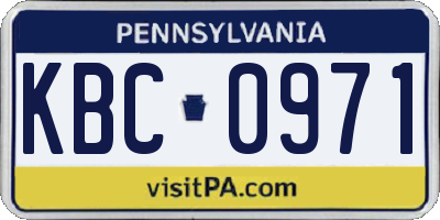 PA license plate KBC0971