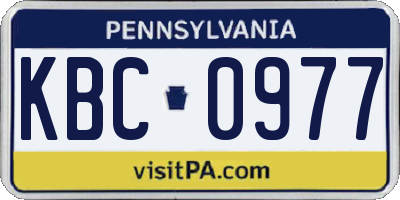 PA license plate KBC0977