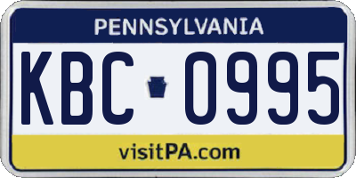 PA license plate KBC0995