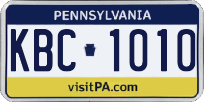 PA license plate KBC1010