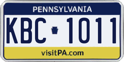 PA license plate KBC1011