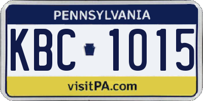 PA license plate KBC1015