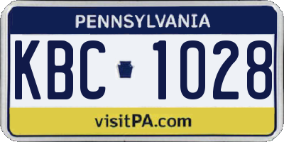 PA license plate KBC1028