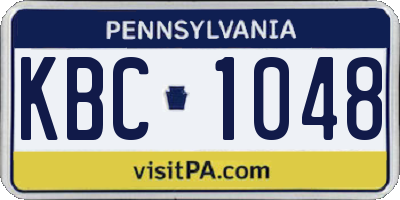 PA license plate KBC1048