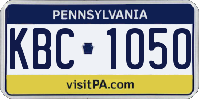 PA license plate KBC1050