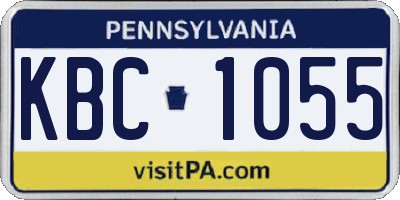 PA license plate KBC1055
