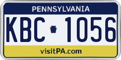PA license plate KBC1056