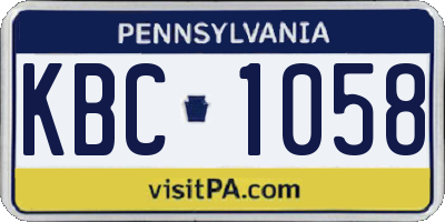 PA license plate KBC1058