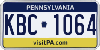 PA license plate KBC1064