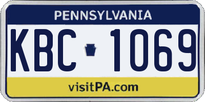 PA license plate KBC1069