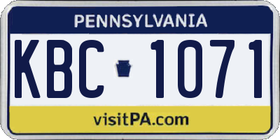 PA license plate KBC1071