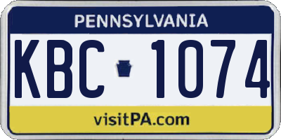 PA license plate KBC1074