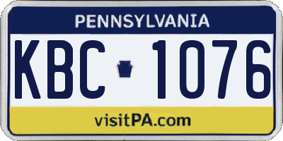 PA license plate KBC1076