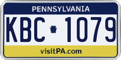 PA license plate KBC1079