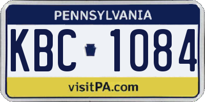 PA license plate KBC1084